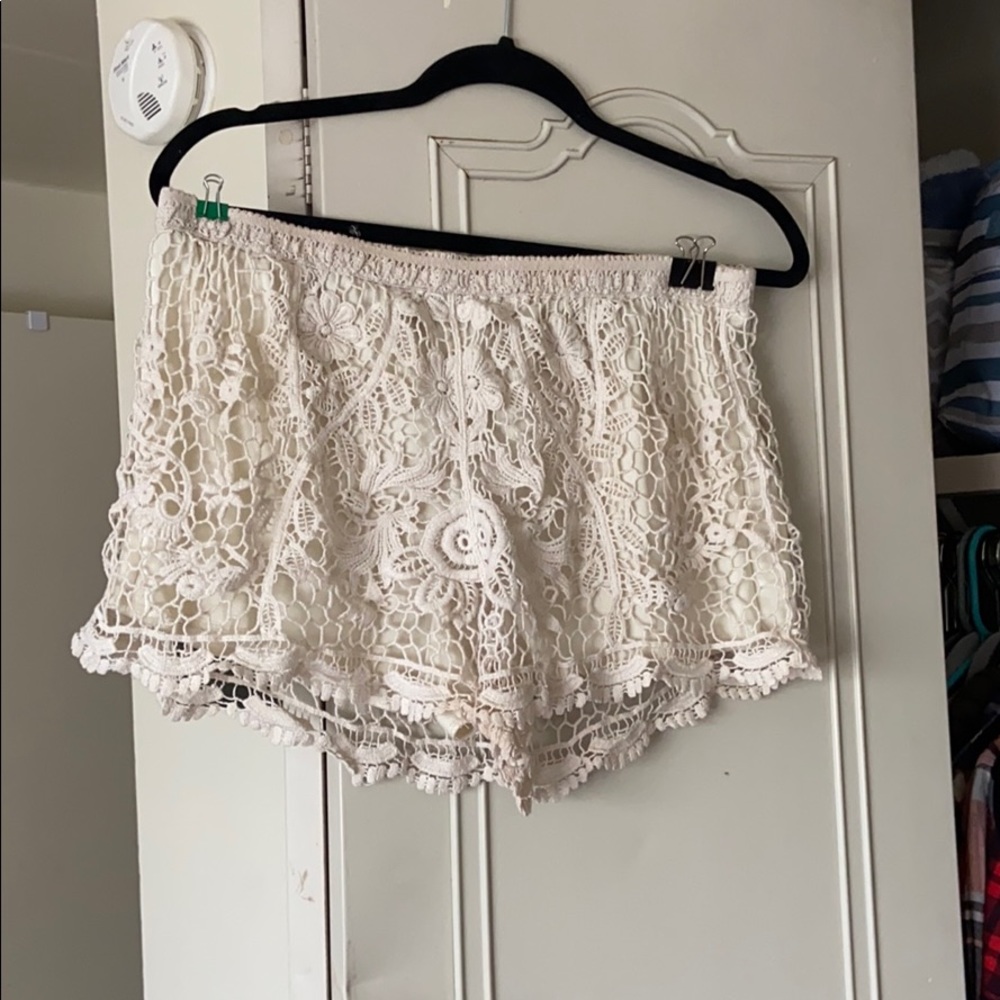 Off White Lace Shorts